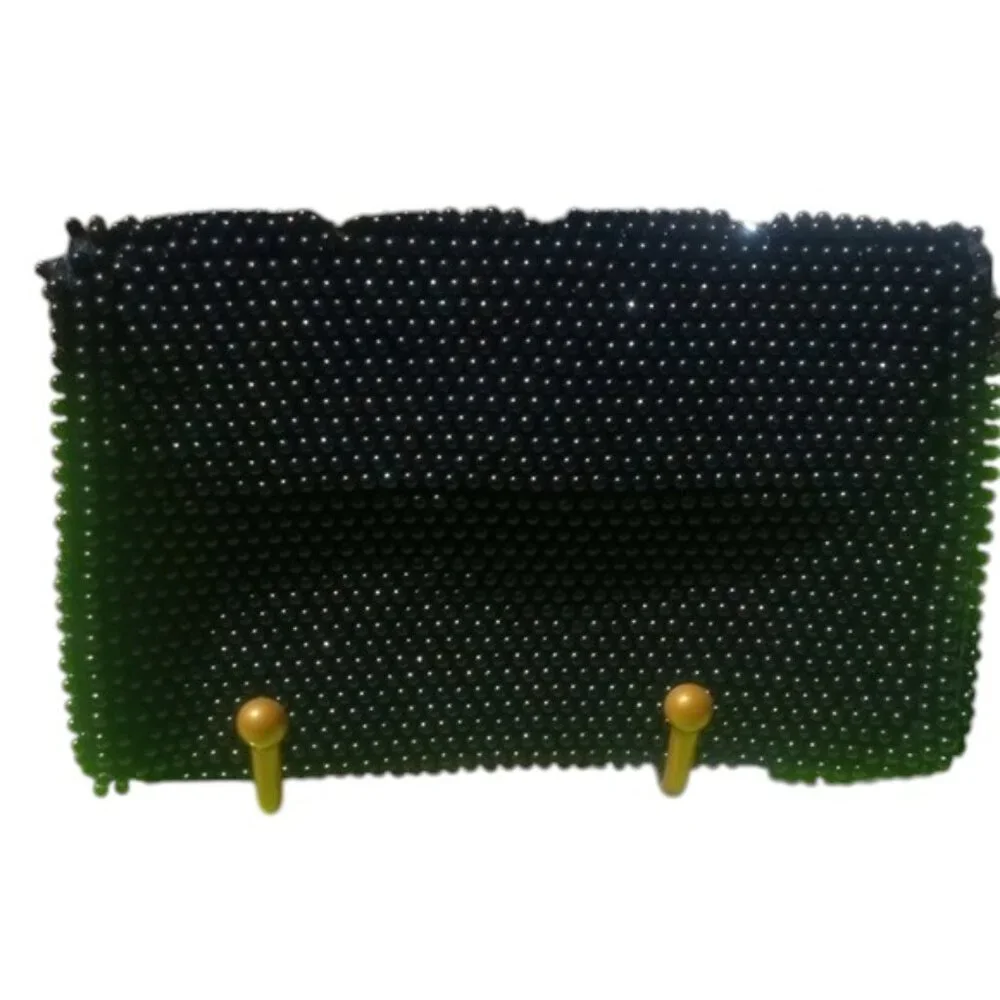 Vintage Elegant Black Beaded Clutch